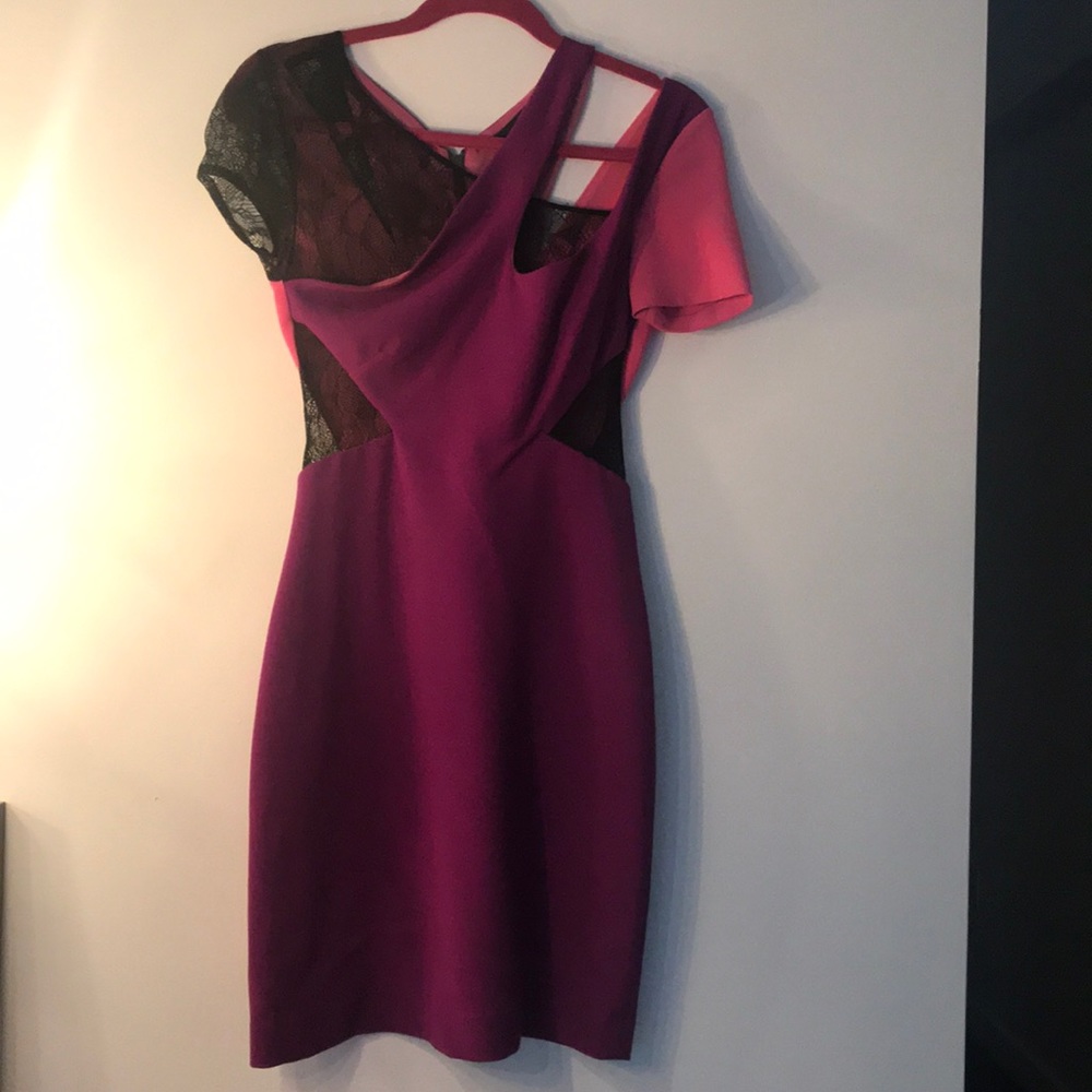 Versus Versace Purple & Pink Color Blocked Dress